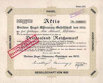Berliner Hagel-Assecuranz-Ges. von 1832