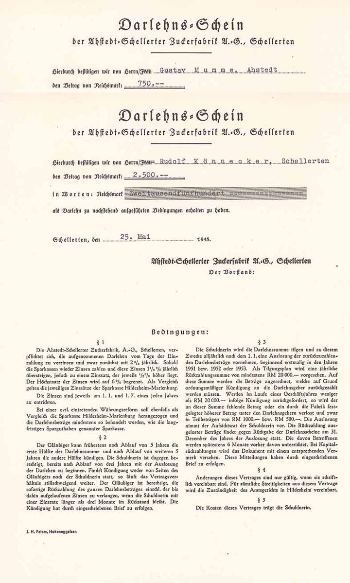 Ahstedt-Schellerter Zuckerfabrik AG (2 Stücke)