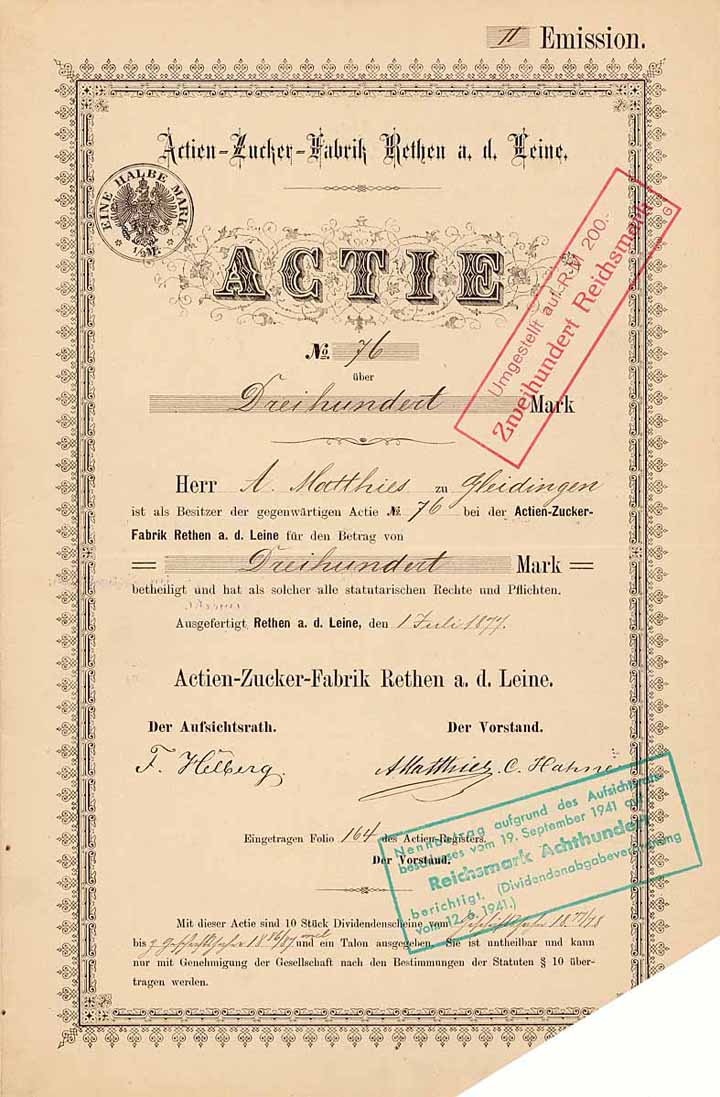 Actien-Zucker-Fabrik Rethen a.d. Leine