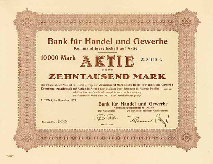 Bank für Handel und Gewerbe KGaA