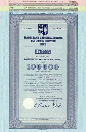 Landesbank und Girozentrale Schleswig-Holstein (3 Stücke)