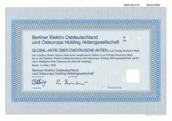 Berliner Elektro Ostdeutschland und Osteuropa Holding AG AG