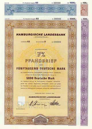 Hamburgische Landesbank -Girozentrale- (4 Stücke)