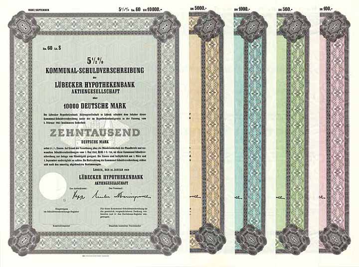 Lübecker Hypothekenbank AG (5 Stücke)