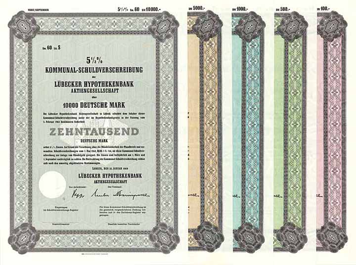 Lübecker Hypothekenbank AG (5 Stücke)