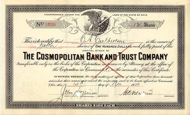 Cosmopolitan Bank and Trust Co.