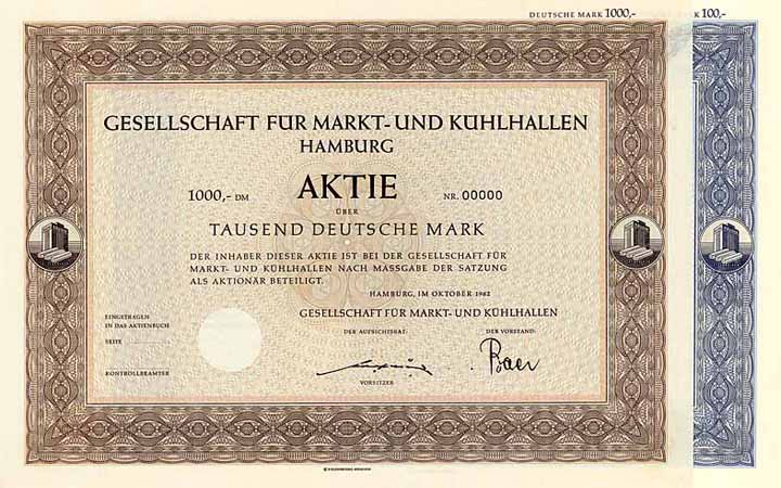 Gesellschaft für Markt- und Kühlhallen (2 Stücke)