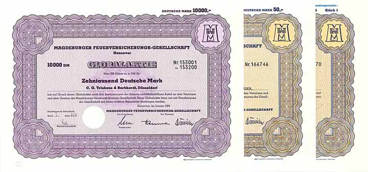 Magdeburger Feuerversicherungs-Gesellschaft (6 Stücke)