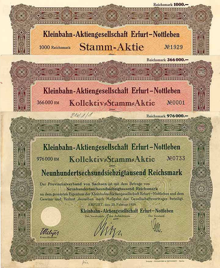 Kleinbahn-AG Erfurt-Nottleben (3 Stücke)