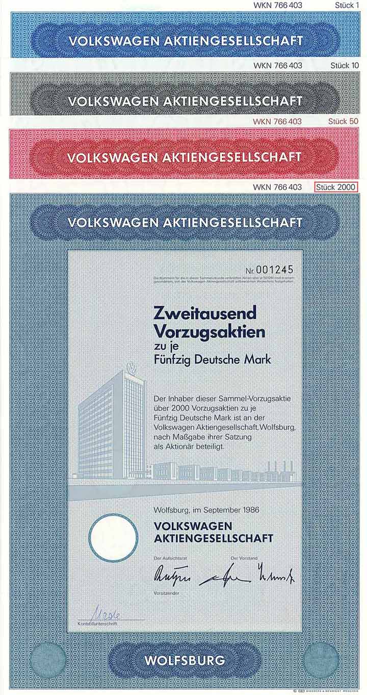 Volkswagenwerk AG (4 Stücke)