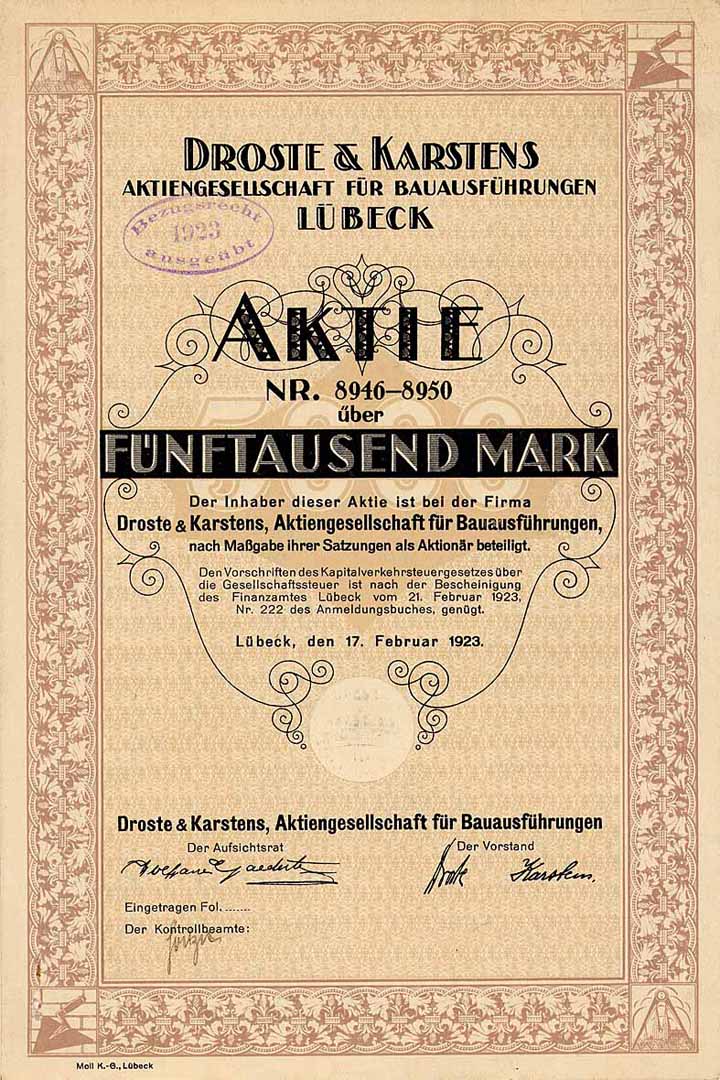 Droste & Karstens AG für Bauausführungen