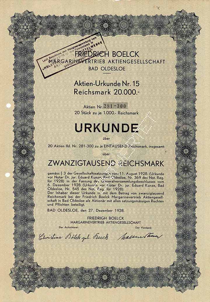 Friedrich Boelck Margarinevertrieb AG