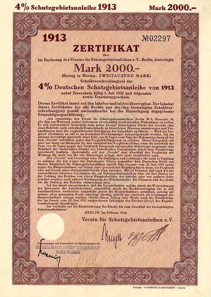 Verein für Schutzgebietsanleihen e.V.