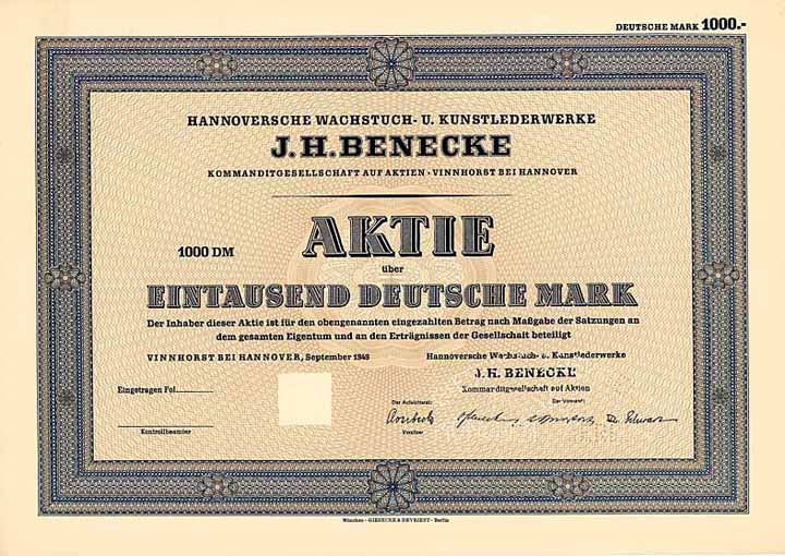 Hannoversche Wachstuch- und Kunstlederwerke J. H. Benecke KGaA