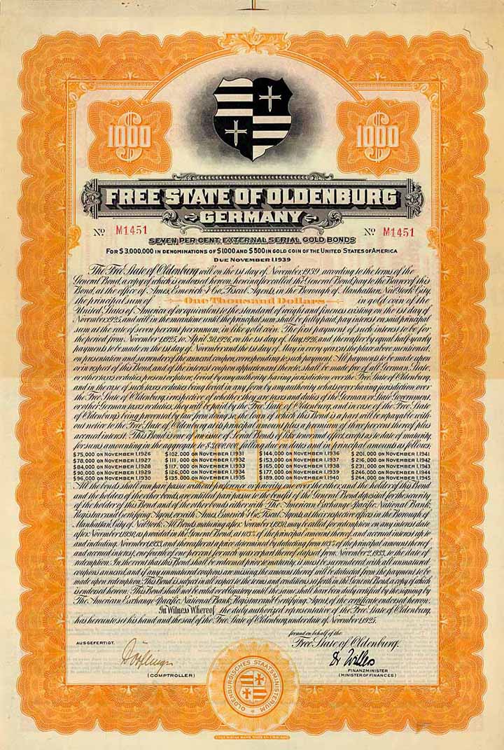 Freistaat Oldenburg (Free State of Oldenburg)