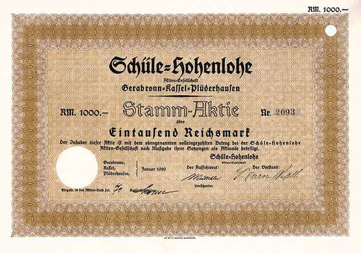 Schüle-Hohenlohe AG