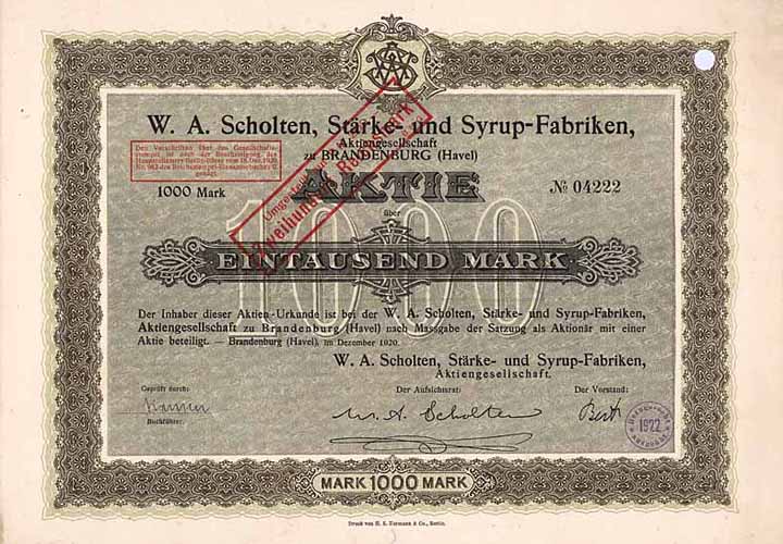 W. A. Scholten Stärke- und Syrup-Fabriken AG