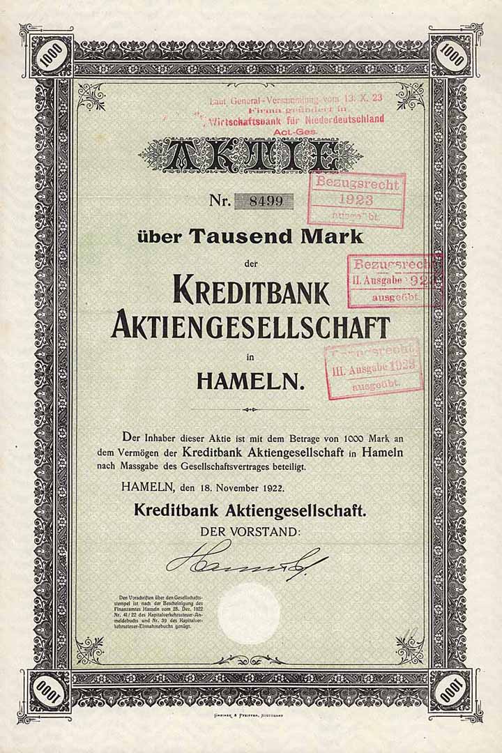 Kreditbank AG in Hameln