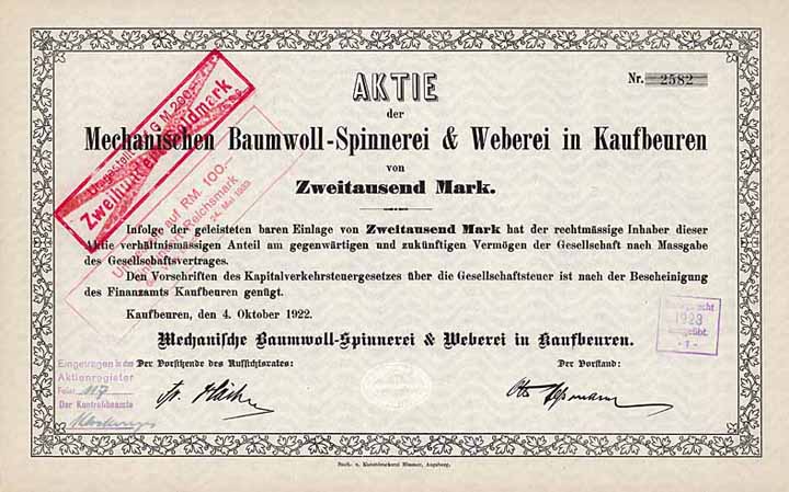 Mechanische Baumwoll-Spinnerei & Weberei