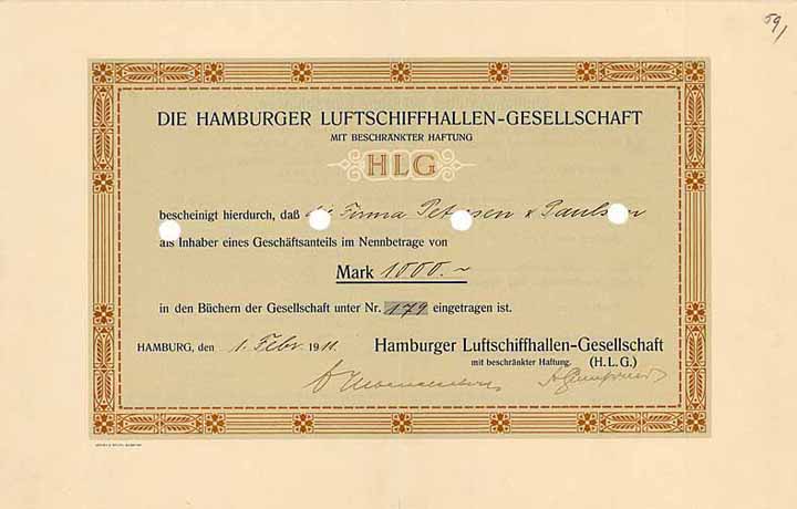 Hamburger Luftschiffhallen-Gesellschaft mbH (OU Dr. Rudolf Mönckeberg)