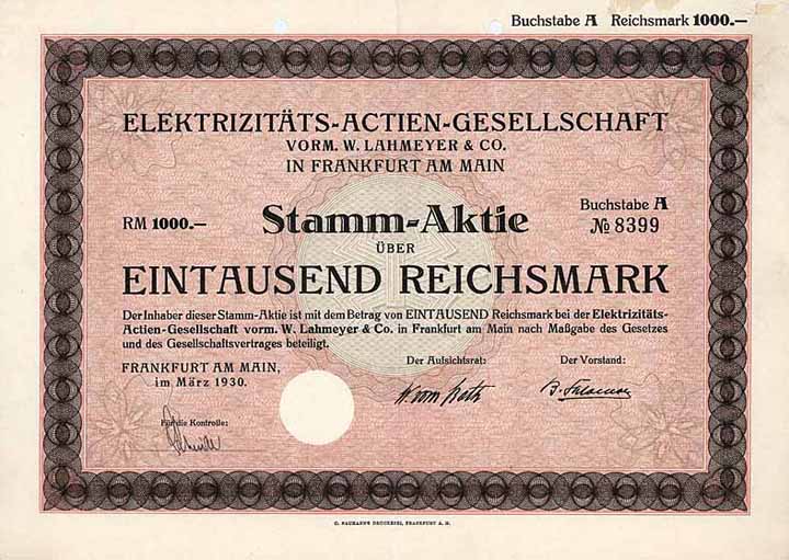 Elektrizitäts-AG vorm. W. Lahmeyer & Co.