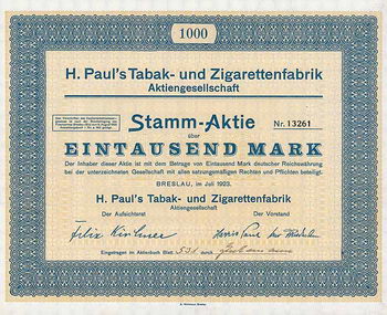 H. Paul's Tabak- und Zigarettenfabrik AG