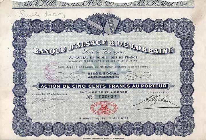 Banque d'Alsace & de Lorraine S.A.