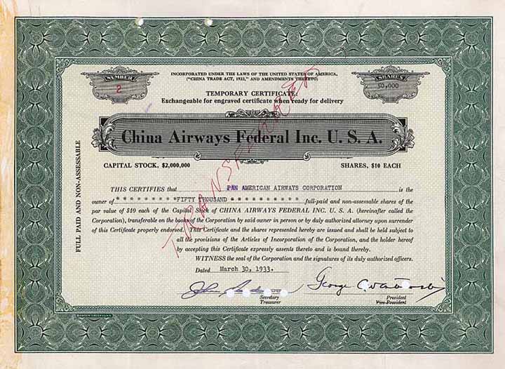 China Airways Federal Inc. U.S.A.