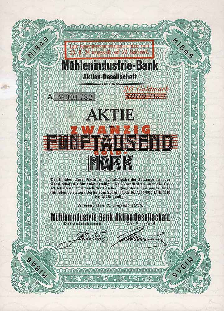 Mühlenindustrie-Bank AG