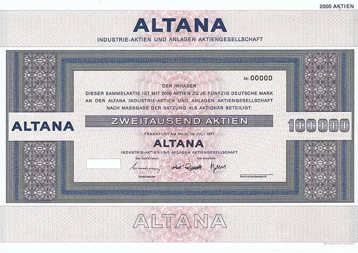 ALTANA Industrie-Aktien und Anlagen AG