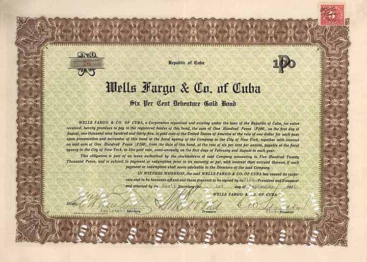 Wells Fargo & Co of Cuba