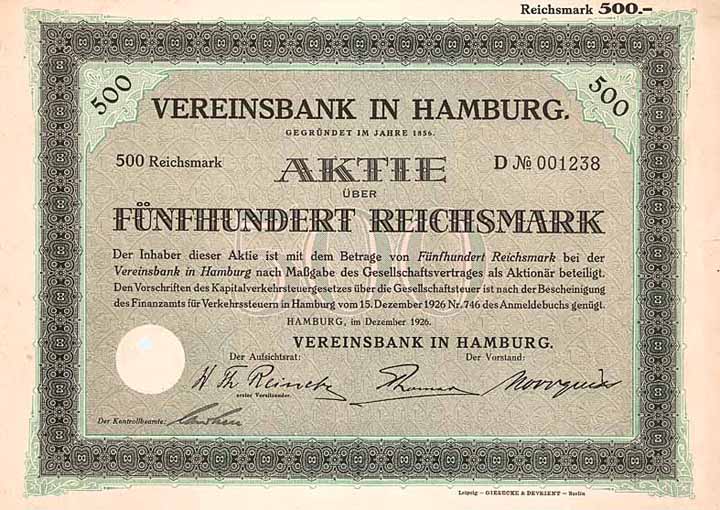 Vereinsbank in Hamburg