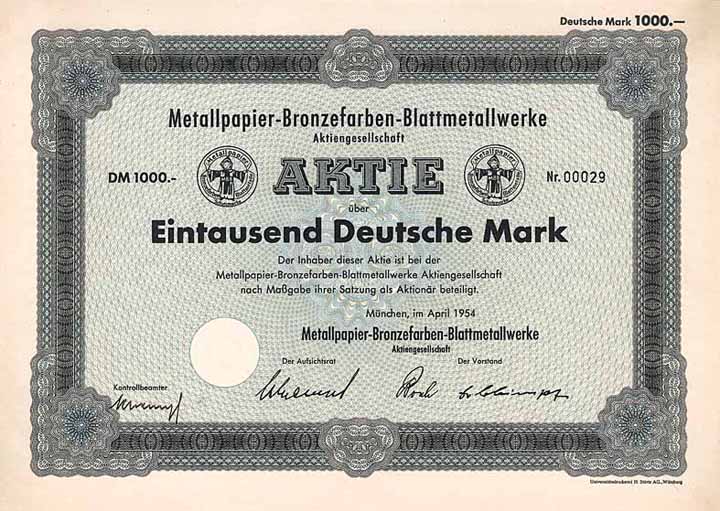 Metallpapier-Bronzefarben-Blattmetallwerke AG