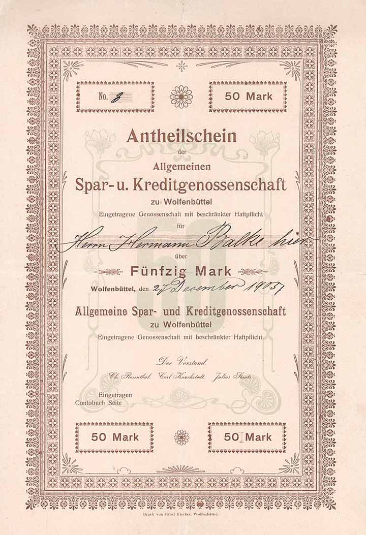 Allgemeine Spar- und Kreditgenossenschaft zu Wolfenbüttel eGmbH