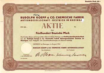 Rudolph Koepp & Co. Chemische Fabrik AG