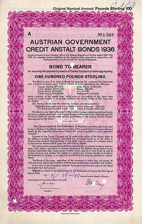 Austrian Government Credit Anstalt (Österreichische Credit-Anstalt)