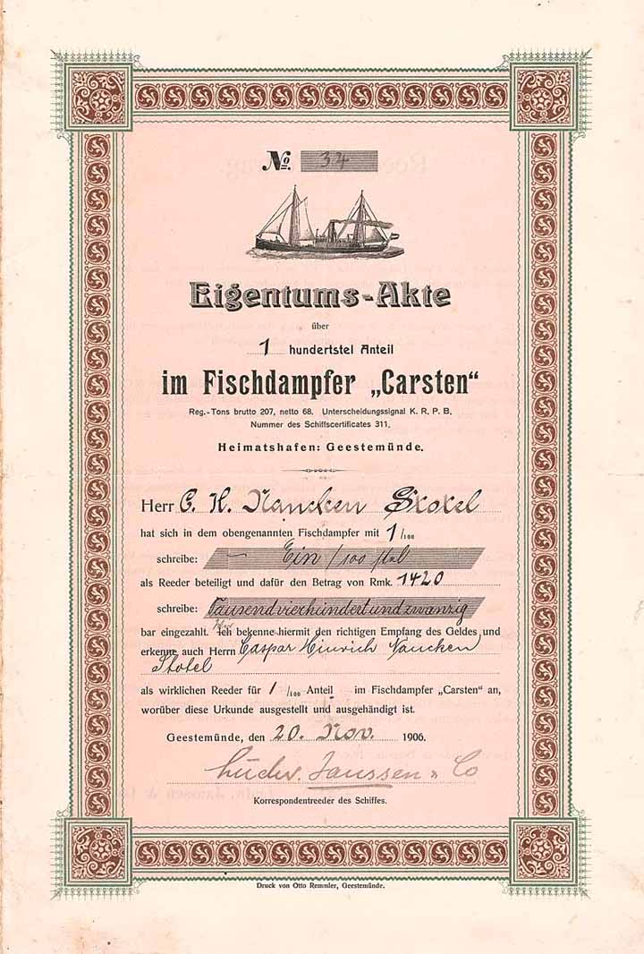 Fischdampfer “Carsten”