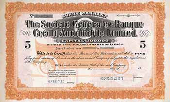 Soc. Gen. de Banque et de Credit Automobile Ltd.