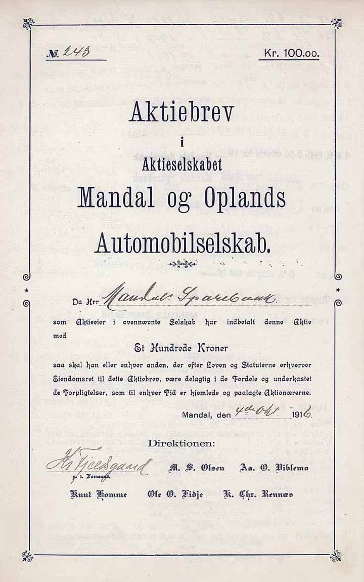 A/S Mandal og Oplands Automobilselskab