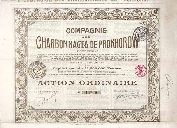 Cie. des Charbonnages de Prokhorow