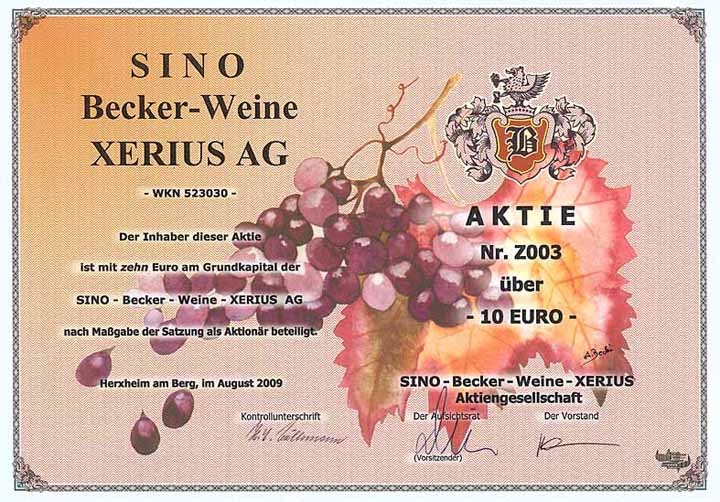 SINO-Becker-Weine-Xerius AG