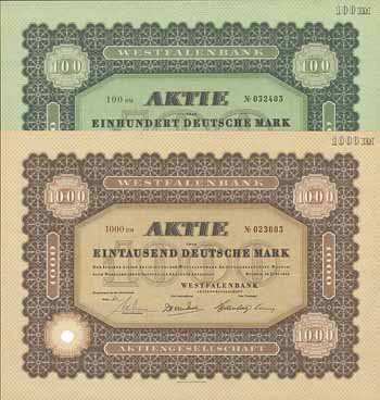 Westfalenbank AG (2 Stücke)