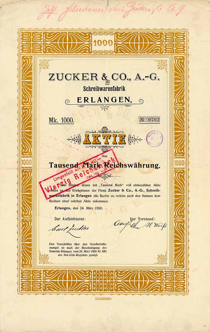 Zucker & Co. AG Schreibwarenfabrik