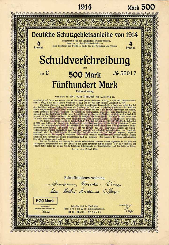 Deutsche Schutzgebietsanleihe von 1914