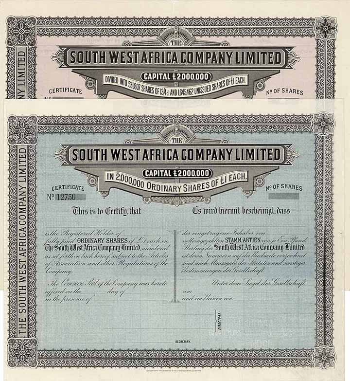 South West Africa Co. (2 Stücke)