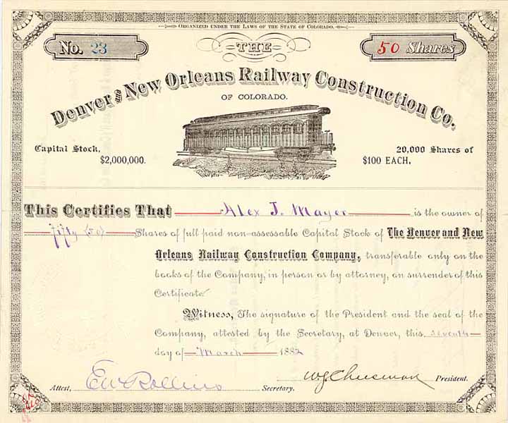 Denver & New Orleans Railway Construction Co.