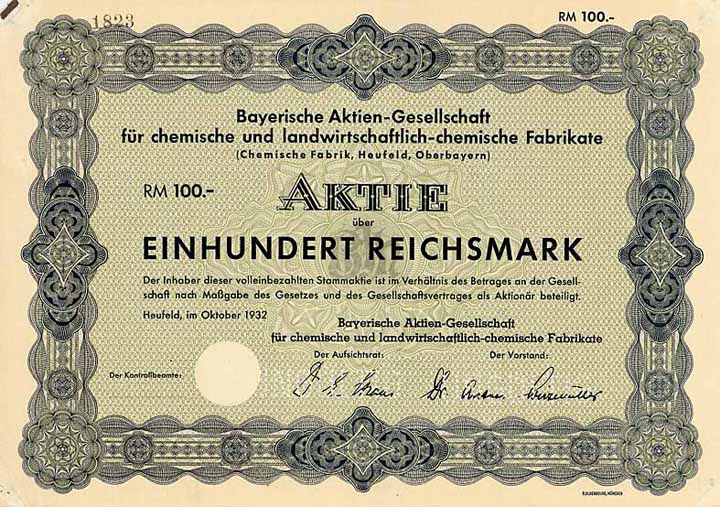 Bayerische AG für chemische und landwirtschaftlich-chemische Fabrikate (Chemische Fabrik Heufeld)