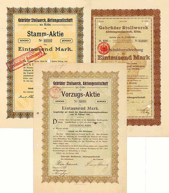 Gebrüder Stollwerck AG (3 Stücke)