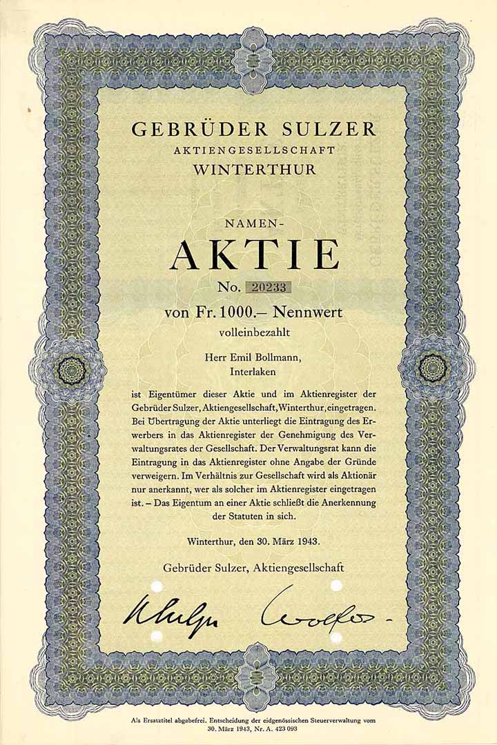 Gebrüder Sulzer AG