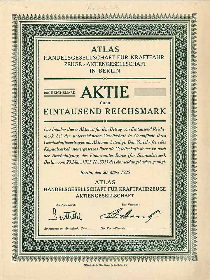 Atlas Handelsgesellschaft für Kraftfahrzeuge AG